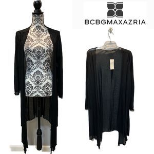 BCBG Black Duster tissue-weight open cardigan XXL NWT